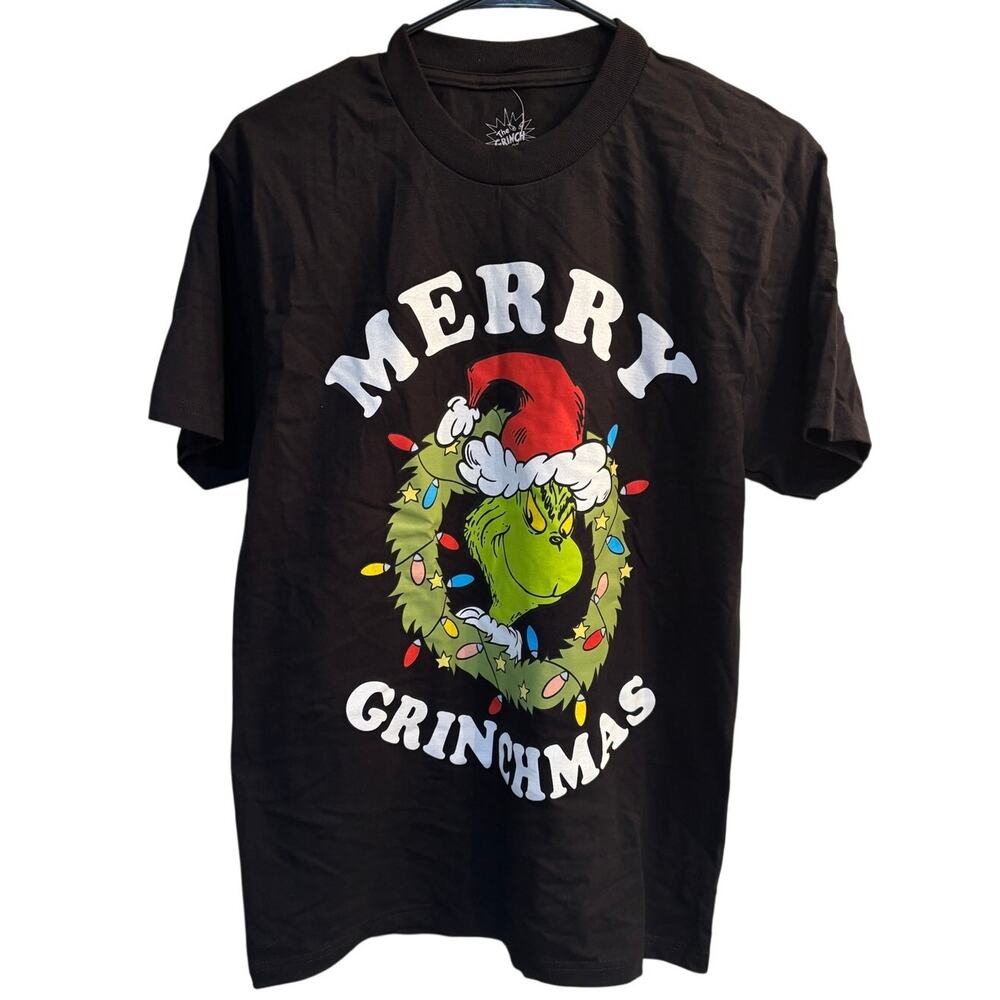 Dr. Seuss The Grinch Merry Grinchmas T-Shirt Black Size S